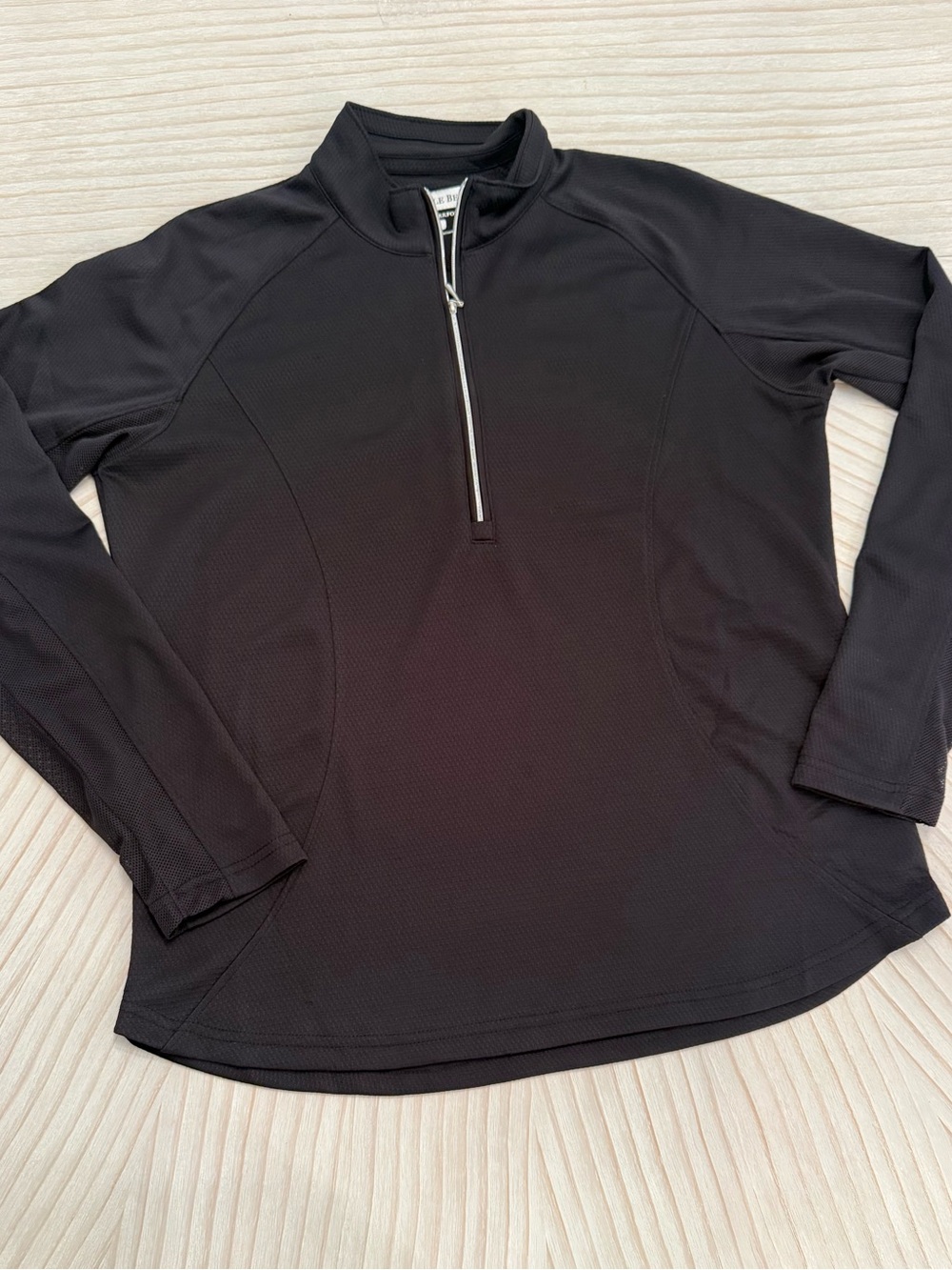 Pebble Beach Black Long-Sleeve Half-Zip Athletic Top